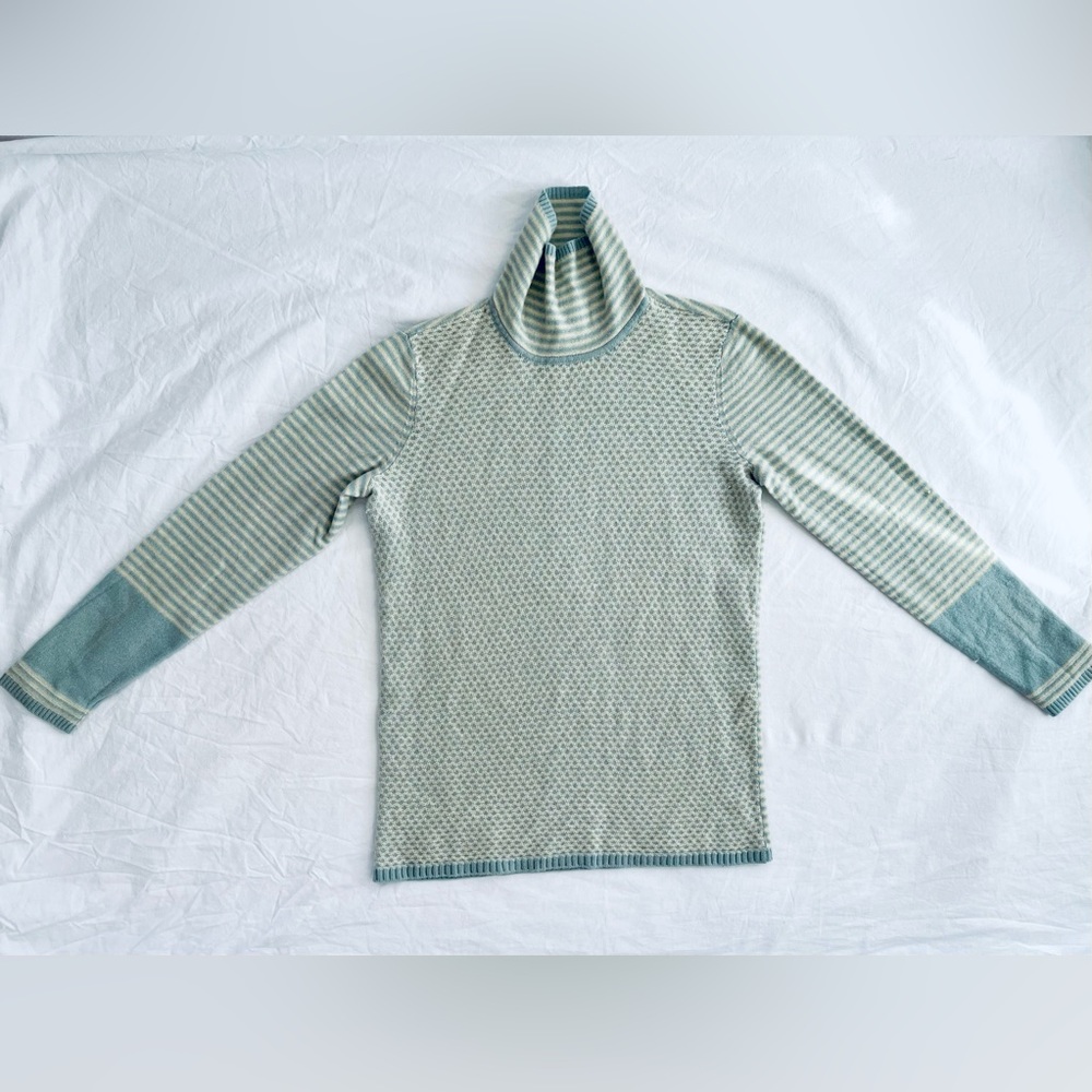 Light Blue Cashmere Turtleneck Sweater